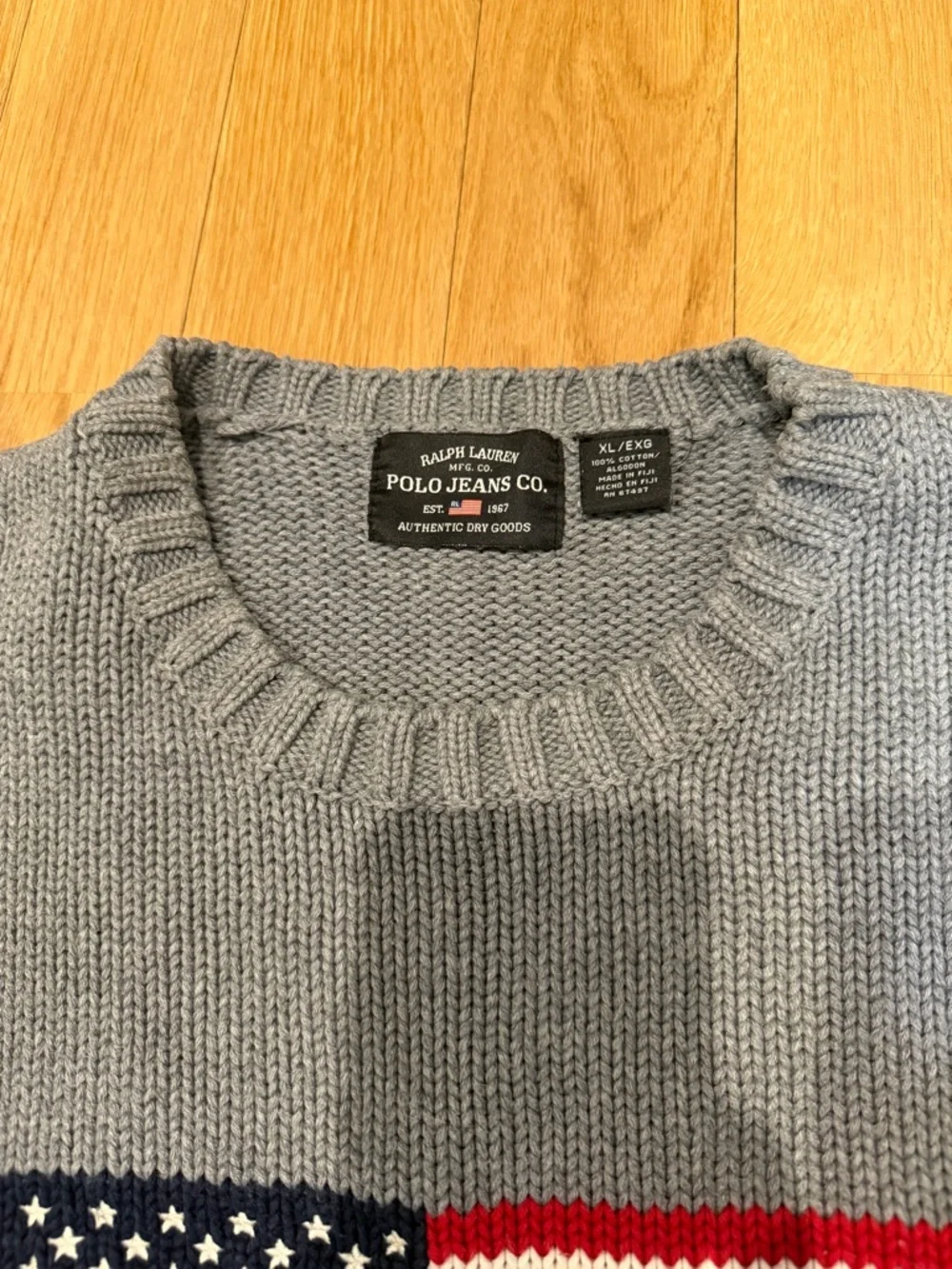 Vintage Ralph Lauren USA Flag Knit Sweater XL - Picture 7 of 11